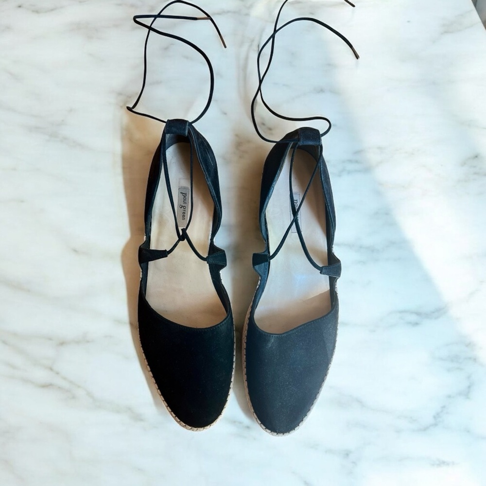 Paul Green Women's Black Espadrille Flats - Picture 2 of 4